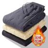[Forro polar de cordero engrosado] forrado de forro polar a prueba de frío a prueba de viento acolchado de dos capas pantalones casuales rectos estilo coreano cálidos para hombre para invierno