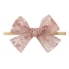 Diadema elástica sin costuras de encaje hueco suave para niños transfronteriza, diadema de lazo europea y americana, accesorio para el cabello de princesa 4483