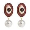 Nuevos Pendientes Retro de Diseño Ojos de Diablo Geométricos Clavos para Oreja de Oro Antiguo Pendientes de Plata de Moda con Cierre de Mariposa