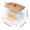 Caja de Almacenamiento de Hisopos de Algodón con Tapa de Bambú Hot Ins Transfronteriza Caja de Algodón para Desmaquillar Tarro de Almacenamiento Transparente para Baño a Prueba de Polvo