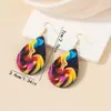 Un Par de Pendientes de Madera Pintados al Óleo de Diseño Exagerado, Tendencia Personalizada, Bosque, Guitarra, Estilo Retro, Estilo Étnico para Mujeres