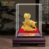 Ornamento de Veludo Flocado Ano do Carneiro Dourado Auspicioso e Desejoso Próspero Riqueza Presente de Reunião Anual Atraindo Riqueza e Tesouro Ornamento