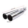 Tipo Y 19 polegadas Longo Dupla Saída Aço Inoxidável Ponteira Boca Plana Camada Única 63-76mm Uma Saída Duas Tubos de Escape Silenciador