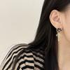 Brincos de laço de camélia Nicho Design Sense Brincos Luz Luxo Elegante High-end Ear Clip Francês Vintage Brincos para Mulheres