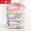 Toalla infantil de algodón de gasa doble color dorado deshilachada suave absorbente estampado de dibujos animados T1067W/T1068W