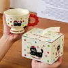 Caneca de cerâmica de desenho animado para drop-shipping, caneca de café de alta estética, presente prático para recém-casados e inauguração de casa, copo de água para eventos corporativos