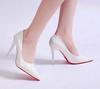 2025 Novo Estilo Outono Bico Fino Boca Rasa Salto Agulha Couro Brilhante Salto Alto para Uso Externo Elegante Versátil de Uma Perna Sapatos de Salto Alto