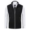 Chaleco de Punto para Hombre con Cuello Alto, Chaleco Suéter sin Mangas, Chaqueta Chaleco Gruesa con Cremallera, Colección Otoño e Invierno 2023 Transfronteriza