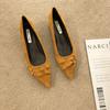 Sapatos de Camurça com Bico Fino, Estilo Francês, Corte Baixo, Salto Grosso para Mulheres, Novo Modelo 2026, Solado Macio, Versátil, Adequado para Combinar com Saias, Uso Diário e Trajes de Noite