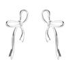 Pendientes de lazo de plata S925 con lazo, delicados y elegantes, de alta gama y de moda.