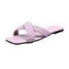 Zapatillas de verano para mujer, tendencia 2021, nuevas sandalias planas tejidas coreanas al por mayor