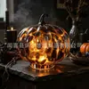 Luz Ornamentar Criativa de Abóbora em Vidro Âmbar para Halloween, Decoração Personalizada para Festa e Boate, Ornamento de Lâmpada de Abóbora
