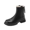 Botas Martin de tacón grueso para mujer, nueva colección otoño/invierno 2026, Botines Chelsea estilo británico con forro de felpa, Botines ajustados, Botas de algodón
