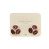 Otoño e Invierno Ancora Rojo Geométrico Círculo Pequeños Aretes Flor Chanel Aguja de Plata para Mujer Moda Retro Francesa Exquisitos Aretes