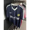 Camiseta Deportiva de Rayas Retro Americana de Verano Manga Corta para Hombre y Mujer Top Holgado Casual de Media Manga