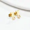 Novos Brincos de Aço Inoxidável com Recorte de Animal Cartoon Cão Lobo Tigre Koala Porco Esquilo Pássaro Pombo de Comércio Exterior