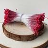 Material de producción de bricolaje hecho a mano con núcleo de flor pequeña, núcleo de flor de color, malla de seda, flor, rosa, varilla giratoria, accesorios
