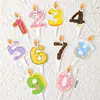 Decoración de Pastel Estilo Ins Bandera Coreana Enchufe Dibujos Animados Oso Lindo Hp Corazón Feliz Cumpleaños Topper Accesorios
