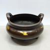 Incenário antigo de cobre tripé forno Xuande latão imitação cobre roxo pontilhado ouro artesanato vintage decoração de casa antigo atacado