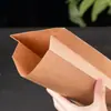 Saco Laminado de Papel Kraft Grau Alimentício Pão Lanche Café da Manhã Assar Descartável Embalagem para Levar Saco de Papel à Prova de Óleo