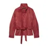 Atacado Fábrica de Roupas Femininas Transfronteiriça 2026ins Moda Temperamento Fashion Jaqueta com Cinto Efeito Camurça Outerwear