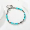 Joyería de Moda Europea y Americana, Simple y Elegante, Pulsera Versátil de Acero Inoxidable con Cuentas y Cadena, Pulsera de Moda Apilable DIY