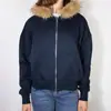 Moletom com Capuz e Gola de Pelo Outono e Inverno Estilo Americano Fechamento com Zíper Cor Sólida Moda Streetwear Versátil Estilo Punk