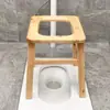 Silla de Inodoro de Madera Maciza para Ancianos, Orinal de Madera para Mujeres Embarazadas, Asiento de Inodoro Sencillo, Silla de Inodoro Portátil para Uso en el Hogar por Ancianos