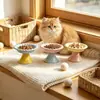 Cuenco Cerámico para Mascotas con Forma de Concha de Macarrón, Cuenco para Gatos para Prevenir Acné Felino, Protección del Cuello, Cuenco Inclinado para Comida, Cuenco para Agua, Cuenco para Perros de Alta Estética