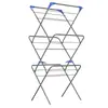 Toallero de pie de doble barra plegable, de tubería de hierro de tres capas con pintura en aerosol y base antideslizante, no requiere instalación, adecuado para uso en interiores y exteriores