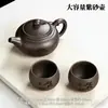 Tetera de Arcilla Púrpura de Gran Capacidad, Tetera Clásica Estilo Antiguo, Juego de Té Kung Fu de Una Tetera Dos Tazas Cuatro Tazas, Tetera Casera para Preparar Té de Una Sola Tetera B12