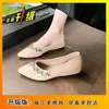 Elegantes Zapatos Planos para Mujer con Pedrería, Punta Fina, Estilo Francés, 2026, Boca Baja, Suela Suave, Moda para el Trabajo, Versátiles, Estilo Delicado, Zapatos Planos para Mujer