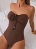 Moda 2025 Novo Fato de Banho Transfronteiriço da Amazon Europeu e Americano Sexy Top Tubinho Design Halter Fato de Banho Feminino de Uma Peça