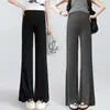 Pantalones de maternidad para verano, talla grande, pantalones largos casuales elegantes para mujeres petite, que no aprietan en el vientre, leggings ligeramente acampanados