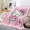 Sinceramente Manta de Franela para el Hogar Estilo Bestia Sanrio Hello Kitty Manta para Sofá Manta para Siesta en la Oficina