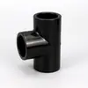 Codo, tes, conectores rectos de tubería de agua de plástico negro puro, conector negro brillante para acuario