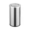 Cubo de basura de acero inoxidable Cubo de basura vertical para vestíbulo Centro comercial Hotel Cubo para cáscaras de fruta Tapa abatible Tapa de vaivén Cubo de basura para exteriores