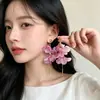 Aretes de Malla con Diseños Florales Únicos, Aretes Exagerados, Hermosos Aretes de Borlas, Aretes Morados, Elegantes Aretes Largos, Mayoreo