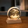 Lámpara de noche de cristal para escritorio, adorno creativo de cristal, lámpara ambiental de mesita de noche, pequeño regalo para maestros en la ocasión del inicio de clases