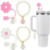 (2+2) Cubierta de Popote de Flor para Accesorios de Taza Stanley 10 mm Silicona Reutilizable
