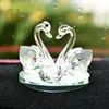 Ornamento de Cisne Simulado de Cristal Brilhante Artesanato de Cristal de Cisne Ornato para Interior de Carro Fábrica de Presentes Fornecimento Direto