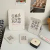 Espelho Dobrável Pequeno Floral Vintage Estilo Ins Dormitório de Estudante Espelho de Maquiagem para Casa Espelho de Mesa para Maquiagem Espelho Portátil