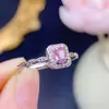Anillo de Zafiro en Polvo Natural Anillo Cuadrado Incrustado con Anillo de Plata de Ley 925 Para Mujer Explosiones de Comercio Electrónico Transfronterizo Directo