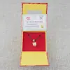 Collar de cuerda de cuero con forma de manzana pequeña chapado en oro amarillo de fábrica, regalo sagrado, colgante de manzana pequeña chapado en oro de 24 quilates