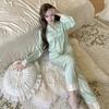 Pijama de Seda de Hielo Estilo Nuevo 2026 para Mujer, Estilo Chino, de Manga Larga y Pantalón Largo, Ropa de Casa Elegante y de Alta Gama Que Se Puede Usar Afuera