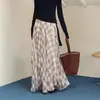 Saia Longa de Chiffon Xadrez Americano Retrô Feminina 26 Primavera Verão Estilo Suave Temperamento Caimento Emagrecedor Versátil Fluida