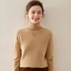 Suéter Baicai de Terciopelo y Cachemira de Cuello Alto 2026 Otoño/Invierno Nuevo Versátil Suave Pegajoso Tejido Perezoso Top para Viajes Capa Interior