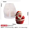 Molde para Hornear Pasteles Serie Navideña Papá Noel Estéreo Manzana Alce Vela de Aromaterapia Decoración de Ambiente Molde de Silicona