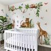 M16055-Yj Pegatina de Pared Creativa de Paraíso de Animales de Dibujos Animados Pegatina de Pared Autoadhesiva para Dormitorio Habitación de Niños Decoración del Hogar