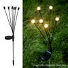 Lâmpada solar externa à prova d'água Firefly, decoração de atmosfera de layout de jardim, gramado externo criativo, lâmpada de inserção de piso